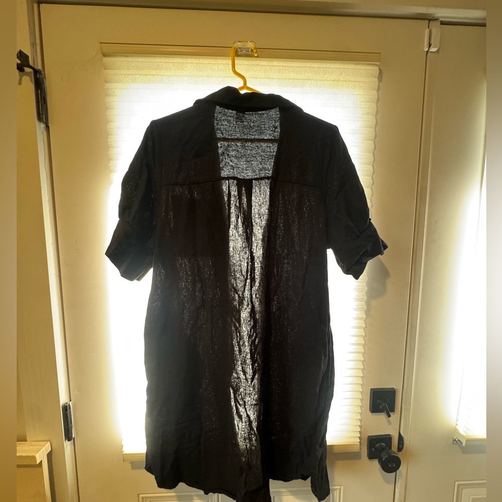 Black Lightweight collard shirt/dress